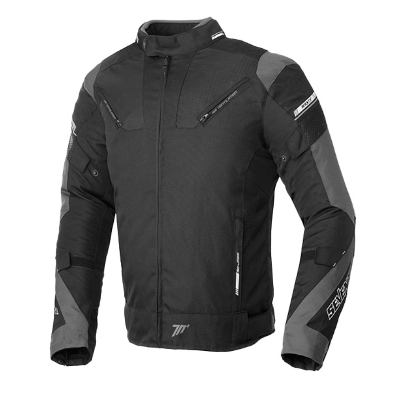 Motocikla jaka SEVENTY DEGREES SD-JR69 melns-pelēks
