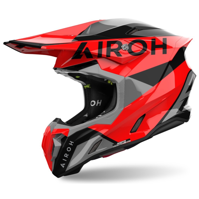 Motokrosa ķivere Airoh Twist 3 King sarkana spīdīga