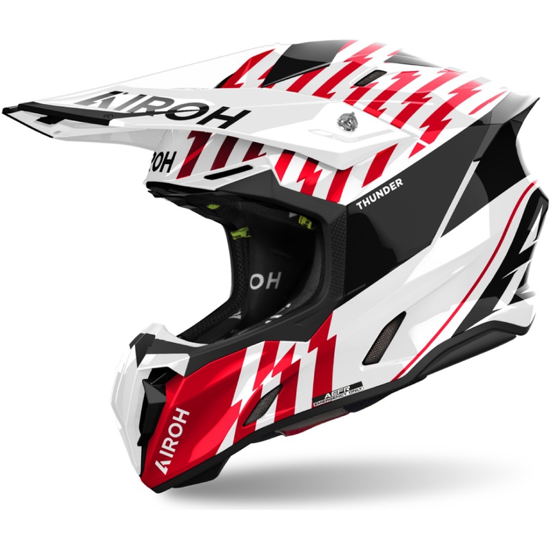 Motokrosa ķivere Airoh Twist 3 Thunder spīdīgi sarkana