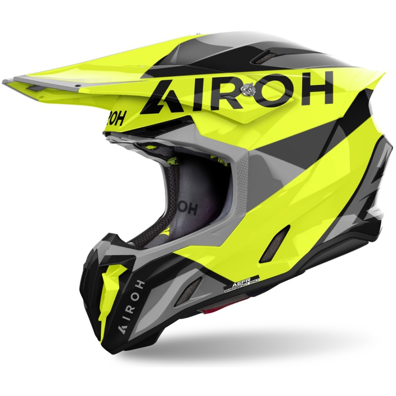 Motokrosa ķivere Airoh Twist 3 King spīdīgi dzeltena