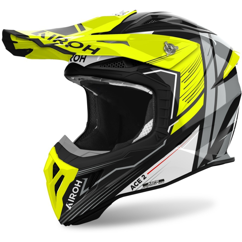 Motokrosa ķivere Airoh Aviator Ace 2 Engine spīdīgi dzeltena