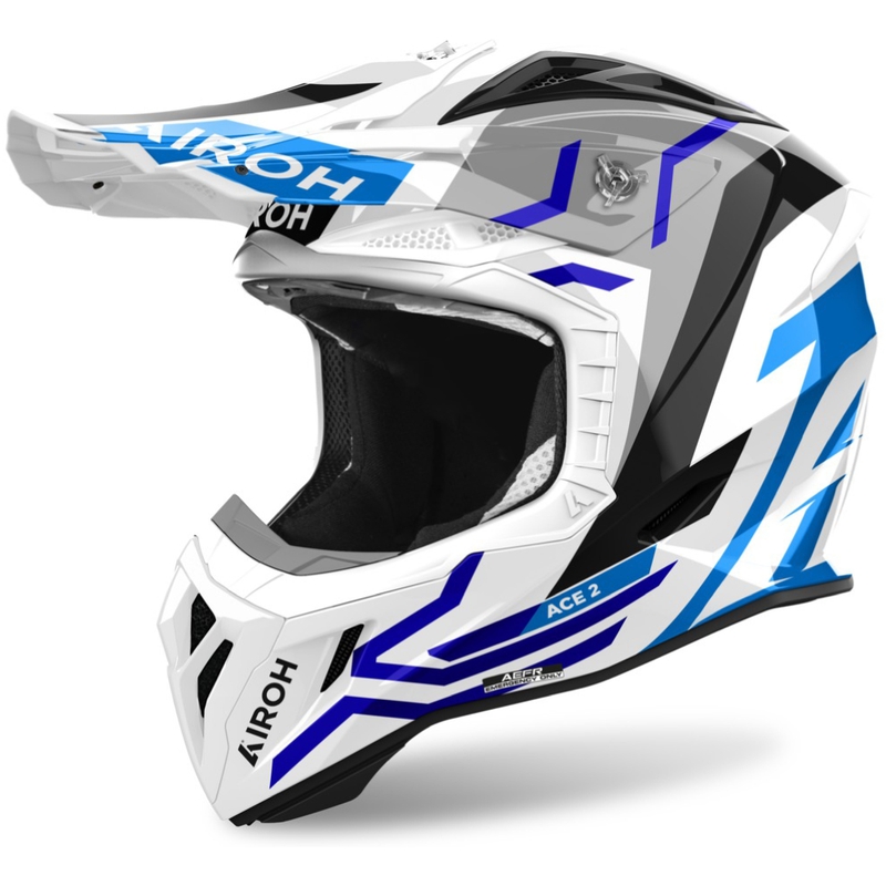 Motokrosa ķivere Airoh Aviator Ace 2 Ground spīdīgi zila
