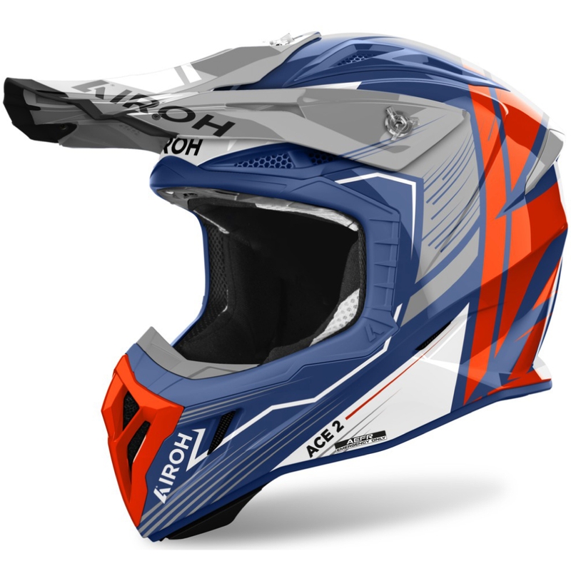 Motokrosa ķivere Airoh Aviator Ace 2 Engine spīdīgi zila