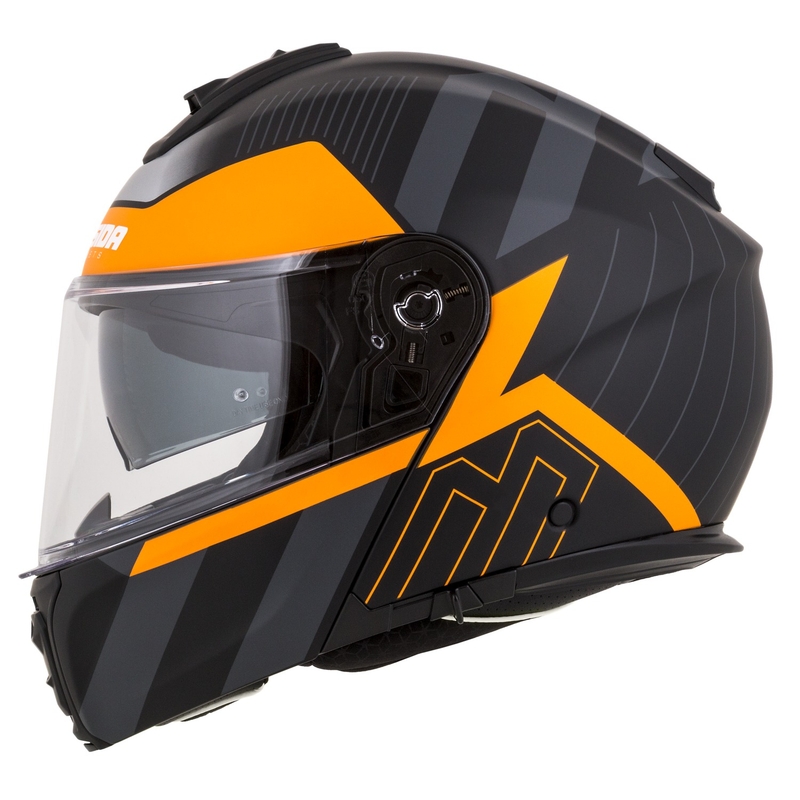 Cassida Modulo 2.1 Profile flip-up moto ķivere matēta melna-pelēka-oranža