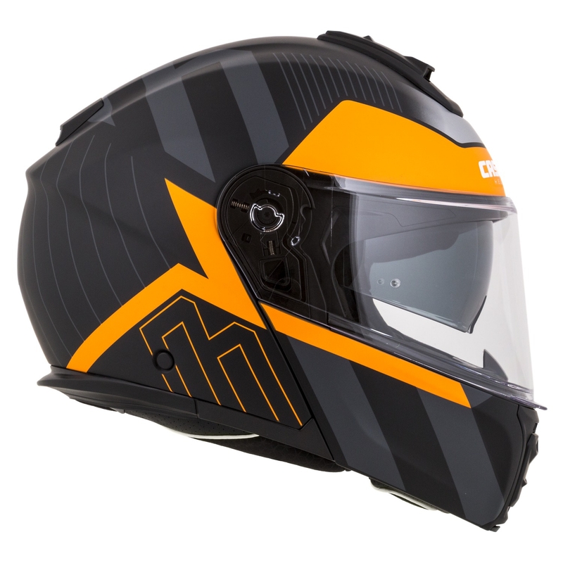 Cassida Modulo 2.1 Profile flip-up moto ķivere matēta melna-pelēka-oranža