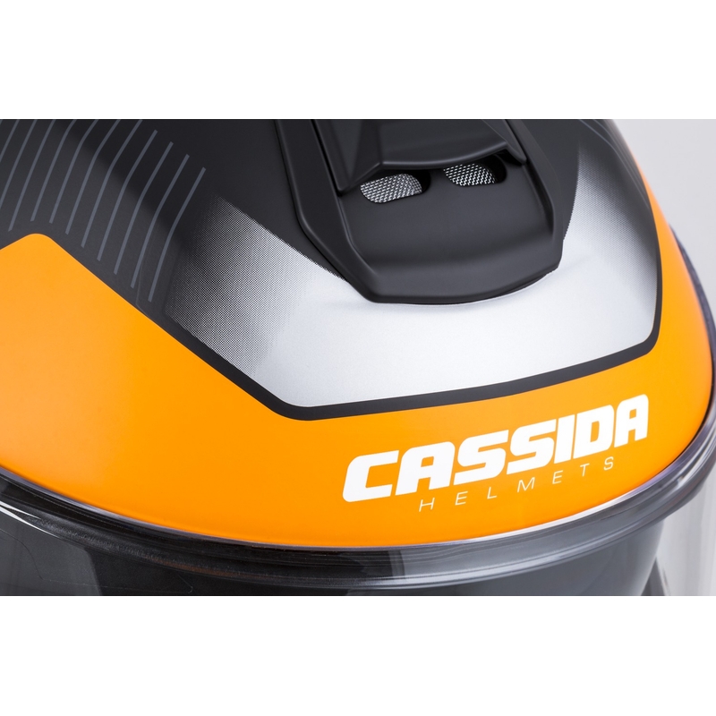 Cassida Modulo 2.1 Profile flip-up moto ķivere matēta melna-pelēka-oranža