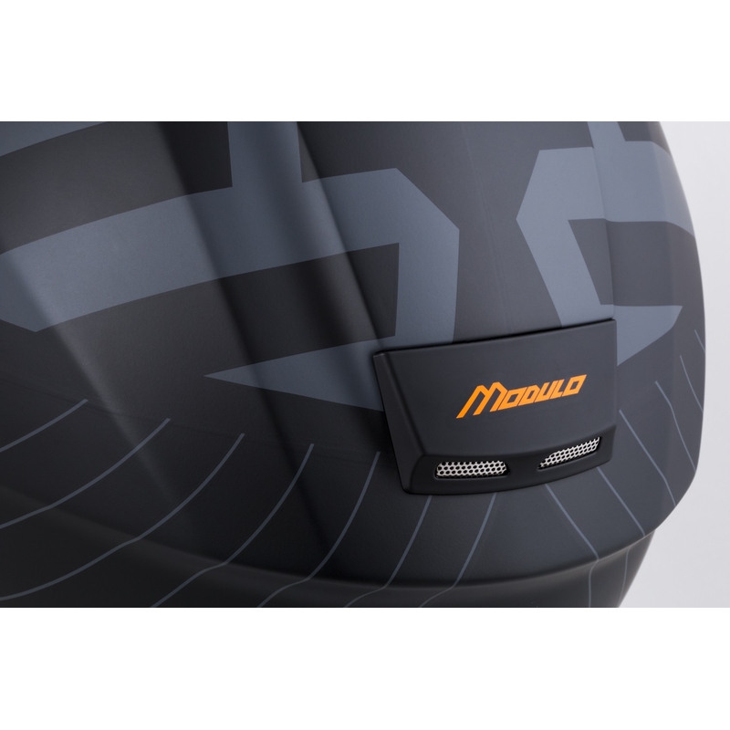 Cassida Modulo 2.1 Profile flip-up moto ķivere matēta melna-pelēka-oranža
