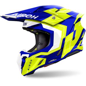 Motokrosa ķivere Airoh Twist 3 Dizzy spīdīga zili dzeltena
