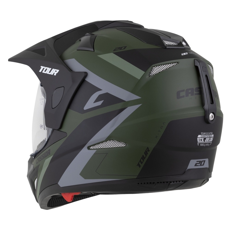 Enduro ķivere Cassida Tour 2.0 X-tra matēta zaļgani pelēk- melna ar melnu matētu vizieri
