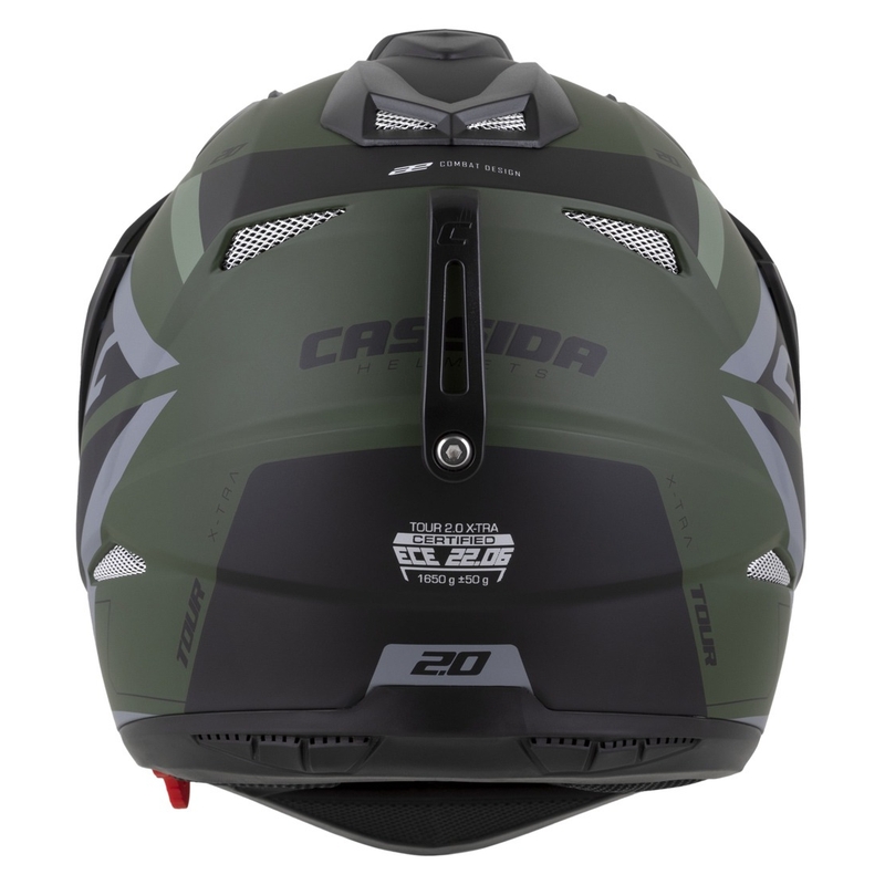 Enduro ķivere Cassida Tour 2.0 X-tra matēta zaļgani pelēk- melna ar melnu matētu vizieri