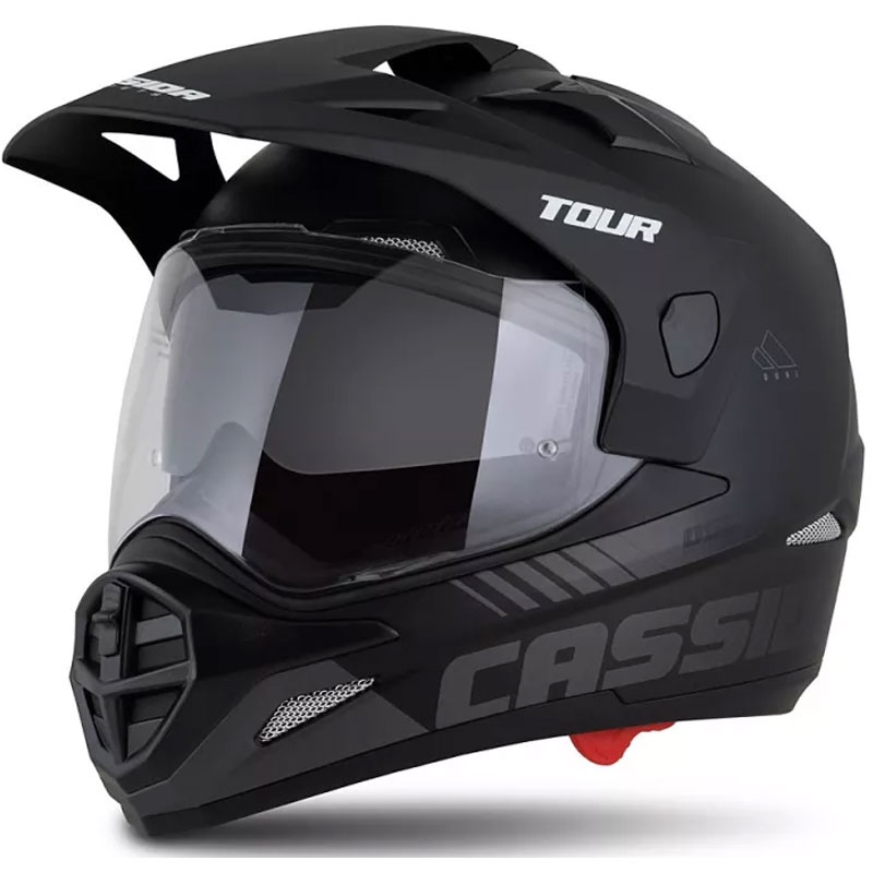 Enduro ķivere Cassida Tour 2.0 Dual matēta melni pelēka ar melnu matētu vizieri