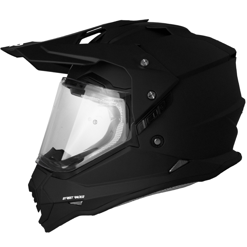 Enduro motocikla ķivere Street Racer Ignite matēti melna