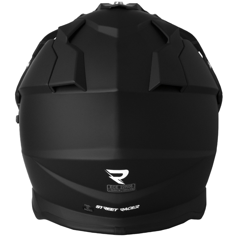 Enduro motocikla ķivere Street Racer Ignite matēti melna