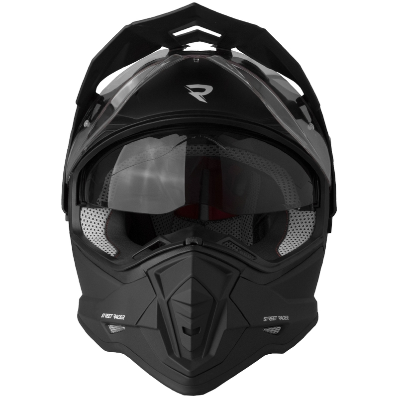 Enduro motocikla ķivere Street Racer Ignite matēti melna