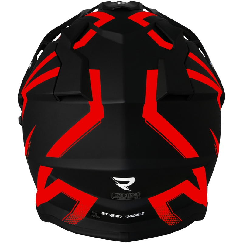 Enduro helma na motorku Street Racer Ignite matná černo-červená
