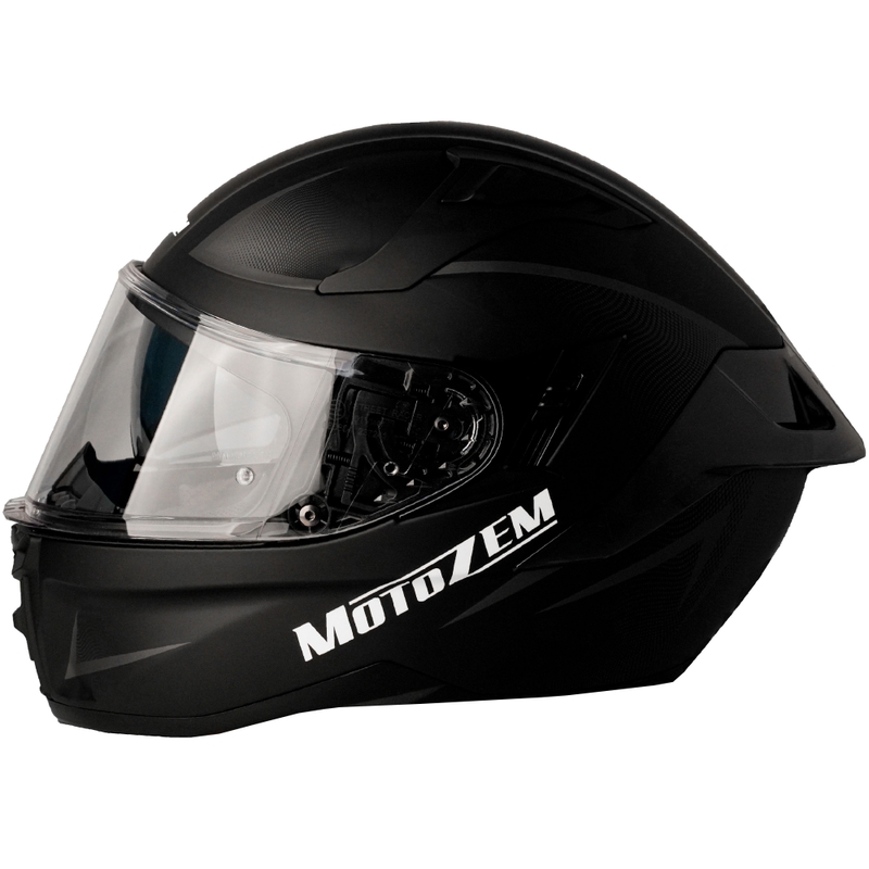 MotoZem Guardian pilnas sejas motocikla ķivere, matēti melna