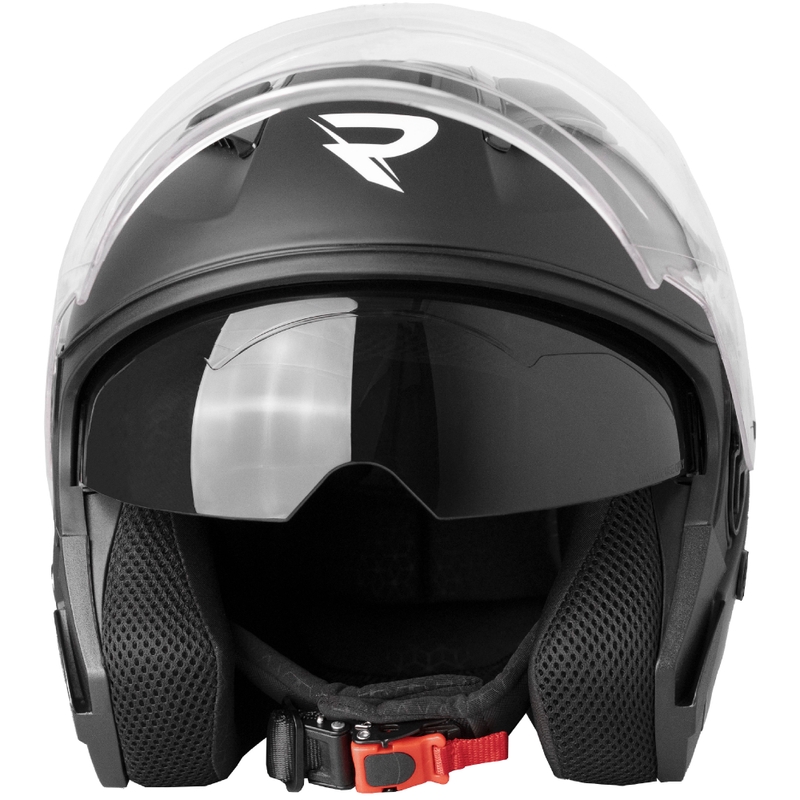 Atvērtā motocikla ķivere Street Racer Sonic matēti melna-sarkana
