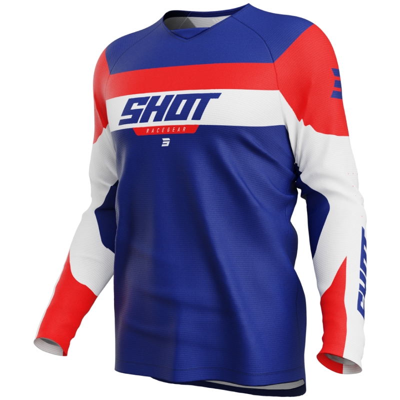Bērnu motokrosa krekliņš Shot Draw League zili-sarkans