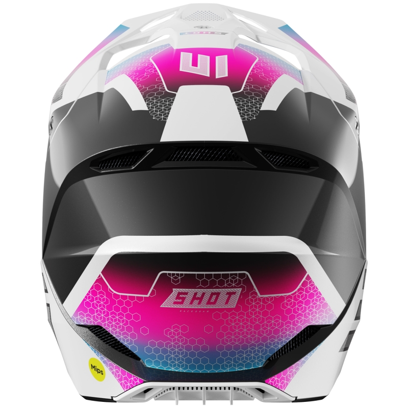 Motokrosa ķivere Shot Race Phaser pearl melnā-zilā-rozā krāsā