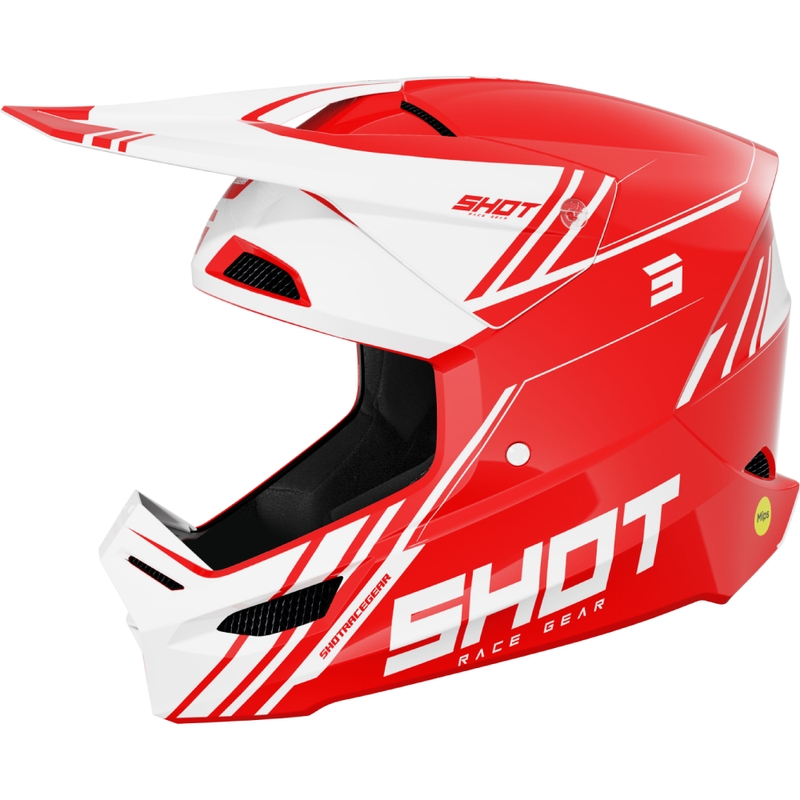 Motokrosa ķivere Shot Race Sprint sarkana