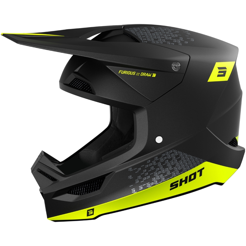 Motokrosa ķivere Shot Furious Draw fluo dzeltena