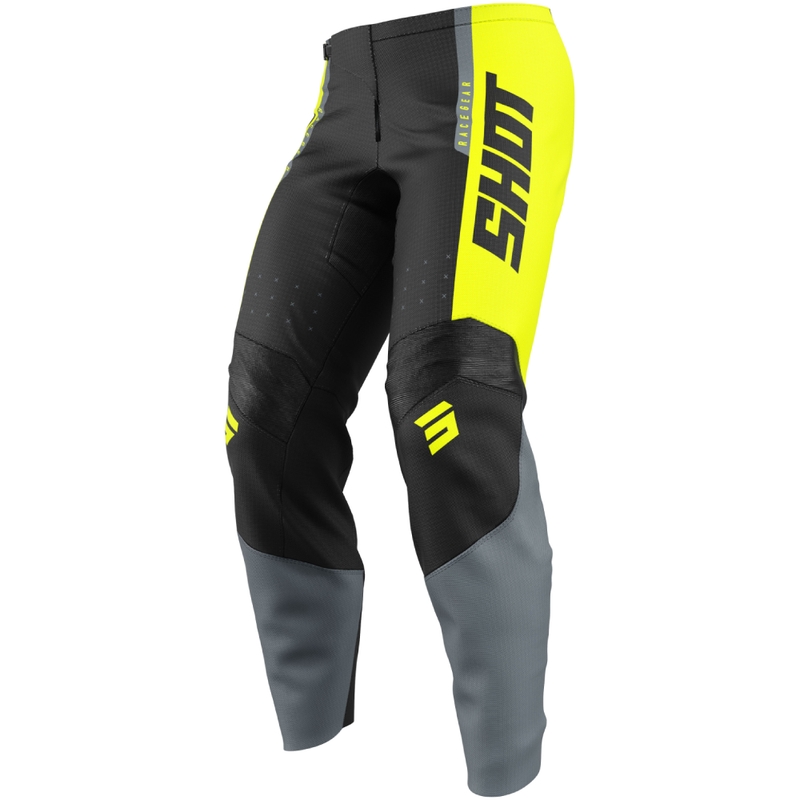 Bērnu motokrosa bikses Shot Draw League fluo dzeltenā krāsā