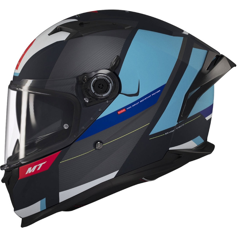 MT BRAKER CHENTO C7 pelēki-zilā-baltā integrālā motocikla ķivere