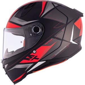 MT REVENGE 2 S HATAX B5 melns-pelēks-sarkans integrālā motocikla ķivere