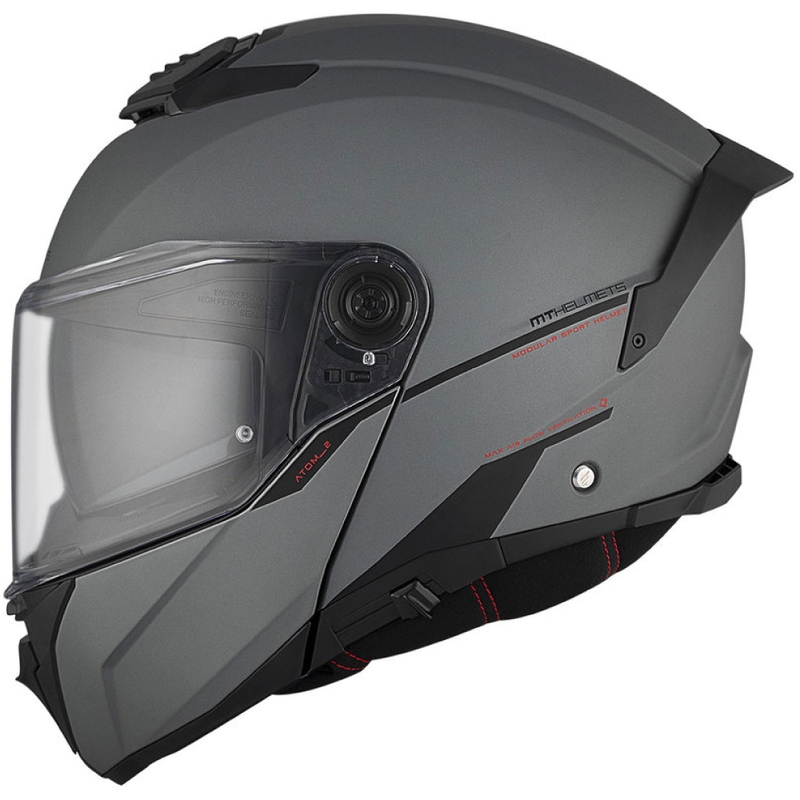 MT ATOM 2 SV SOLID A2 moto ķivere pelēka matēta