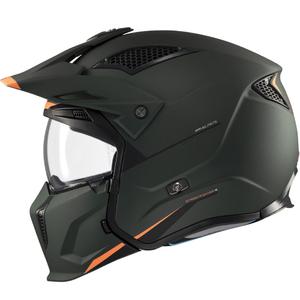 Atvērtā ķivere ar masku MT Streetfighter SV S Solid A6 matēti zaļa