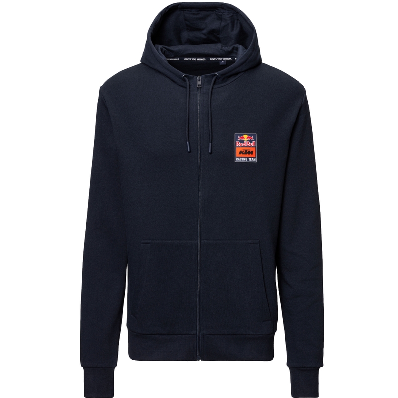 KTM Logo Zip jaka ar kapuci zilā oranžā krāsā