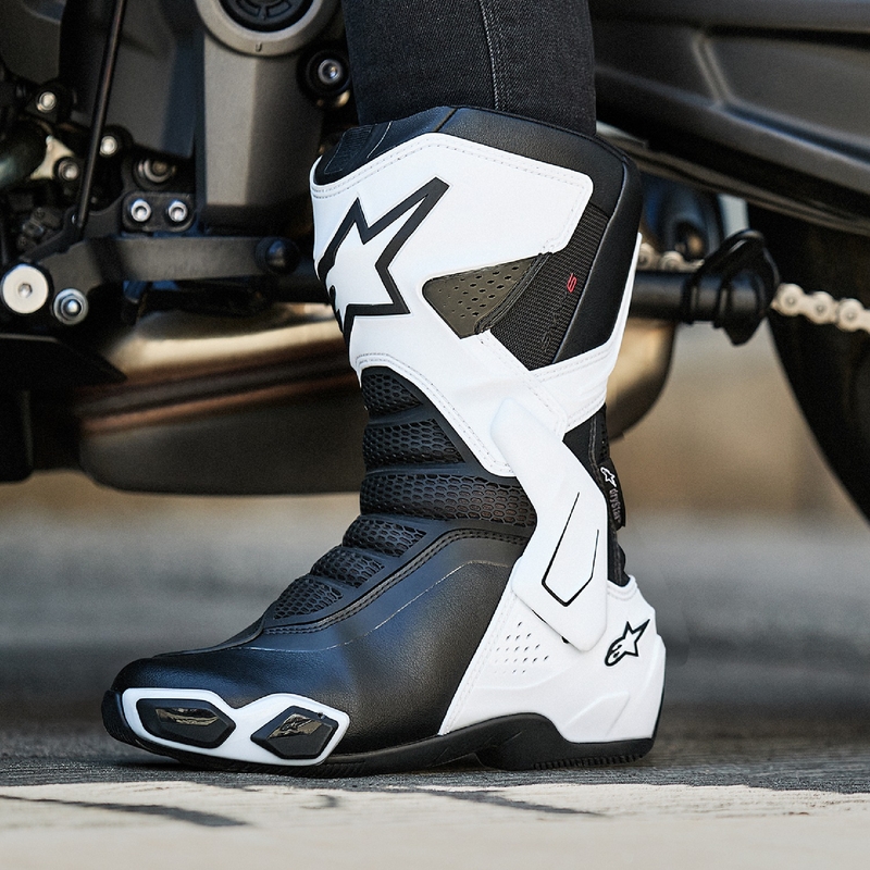 Alpinestars Sieviešu Stella SMX-6 3 Drystar White and Black motociklu zābaki