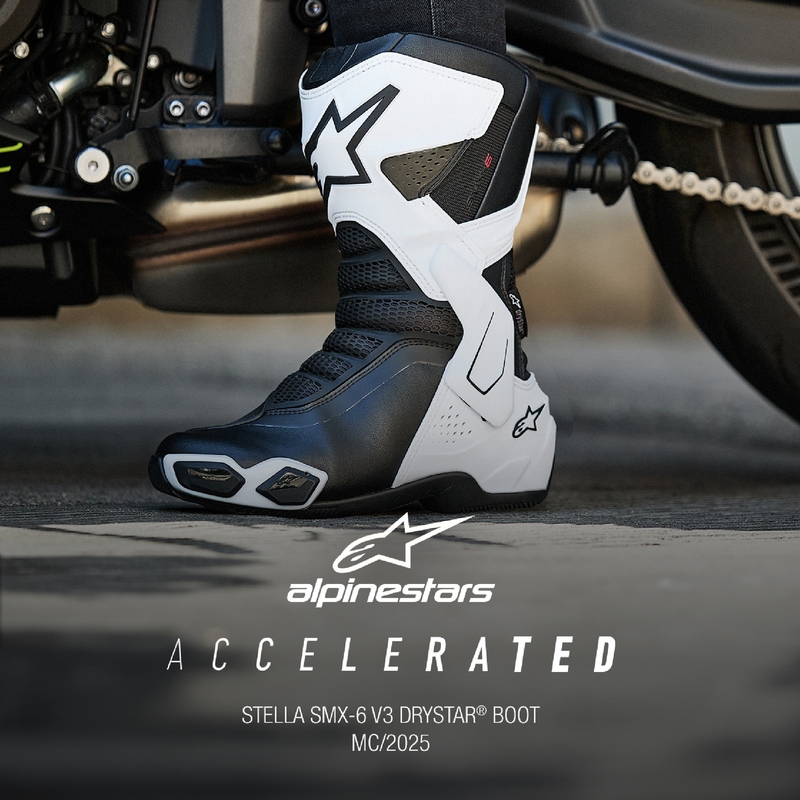Alpinestars Sieviešu Stella SMX-6 3 Drystar White and Black motociklu zābaki