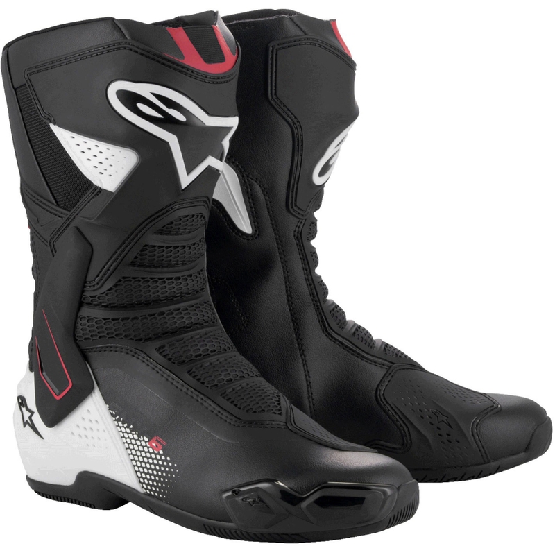 Alpinestars SMX-6 3 melni-balti-sarkani motocikla zābaki