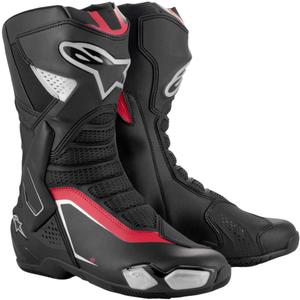 Alpinestars SMX-6 3 melni-sudraba-sarkani motocikla zābaki