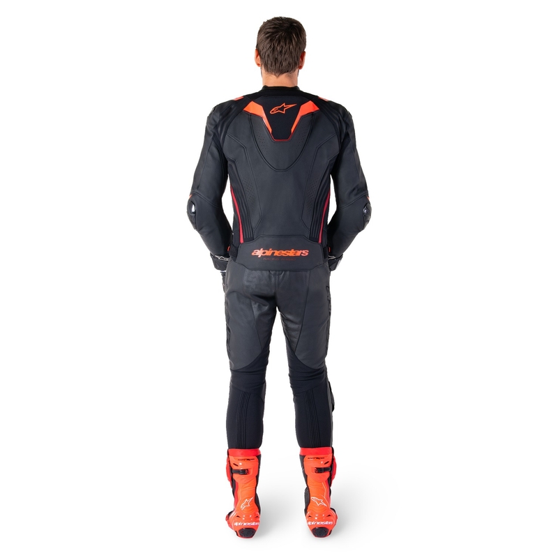 Alpinestars Missile 3 Ignition Black-Fluo Red-Dark Red ādas motocikla jaka