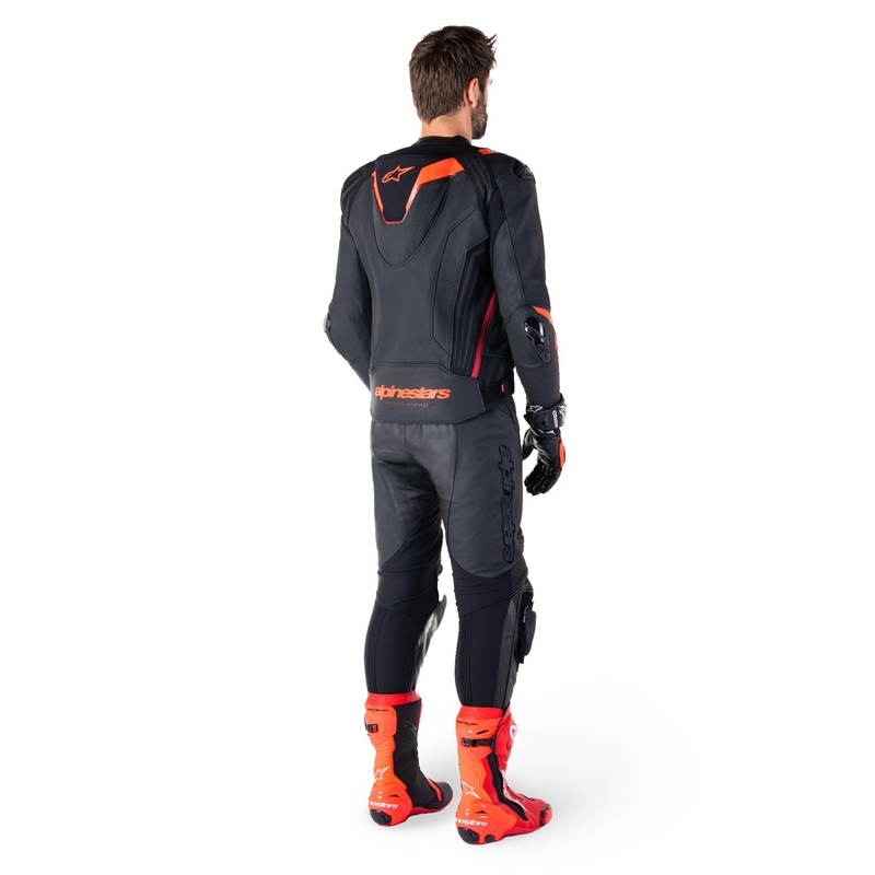 Alpinestars Missile 3 Ignition Black-Fluo Red-Dark Red ādas motocikla jaka