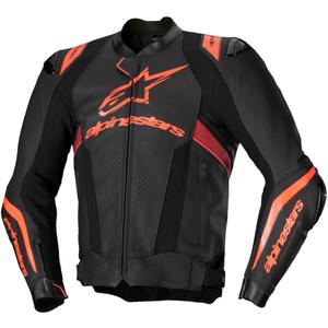 Alpinestars Missile 3 Ignition Black-Fluo Red-Dark Red ādas motocikla jaka