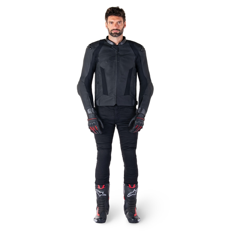 Alpinestars Missile 3 Black ādas motocikla jaka