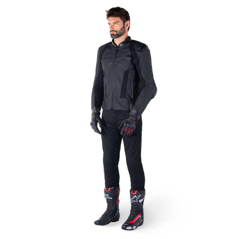 Alpinestars Missile 3 Black ādas motocikla jaka