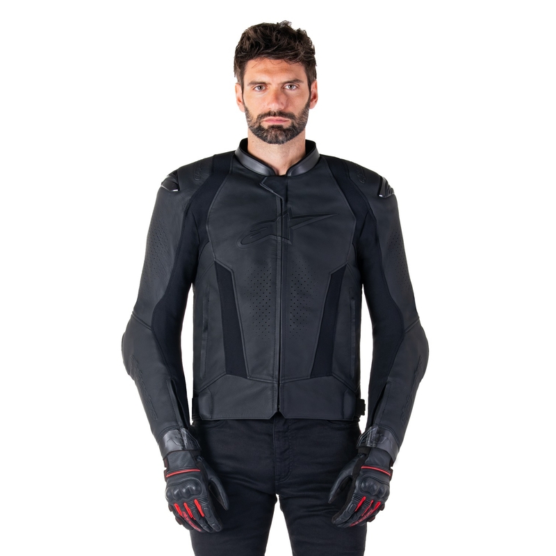 Alpinestars Missile 3 Black ādas motocikla jaka