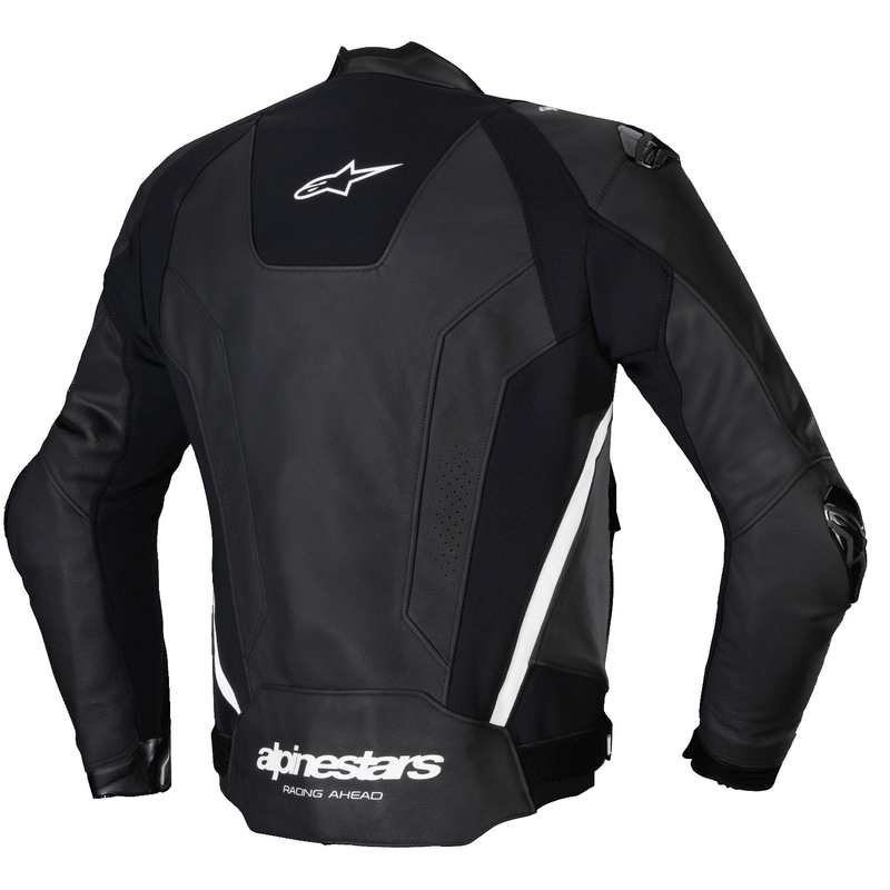 Alpinestars Missile 3 melnā un baltā ādas motocikla jaka