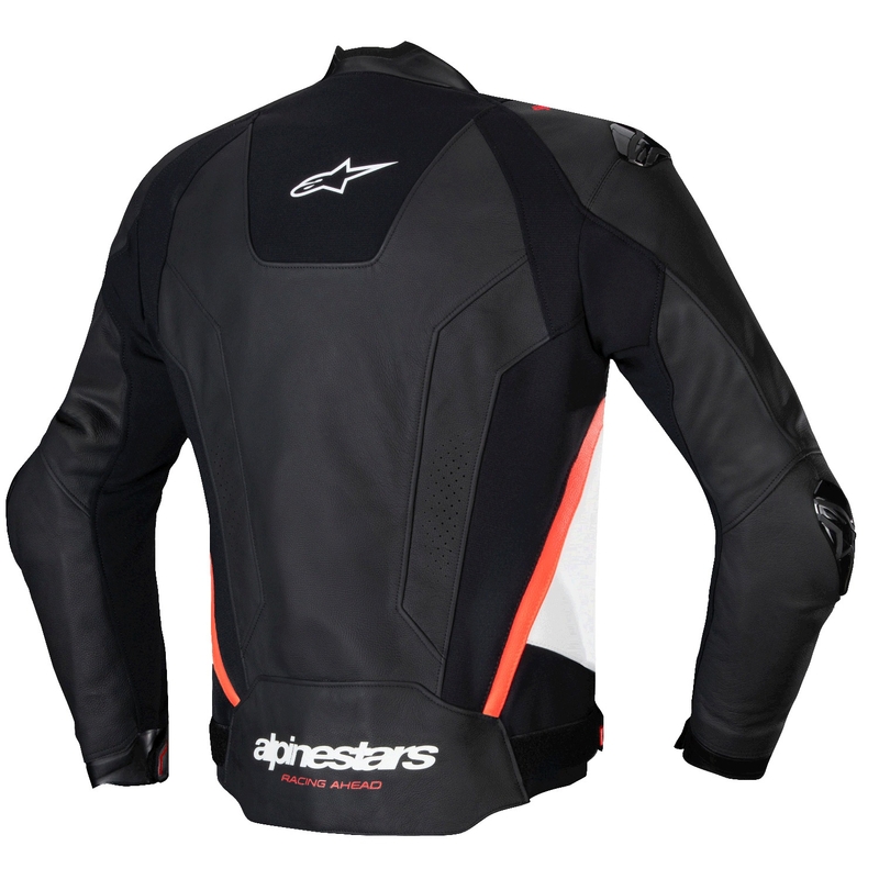 Alpinestars Missile 3 Black-White-Fluo Red ādas motocikla jaka