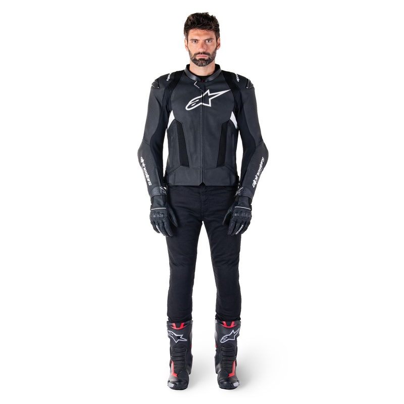 Alpinestars Missile 3 Airflow Black and White ādas motocikla jaka