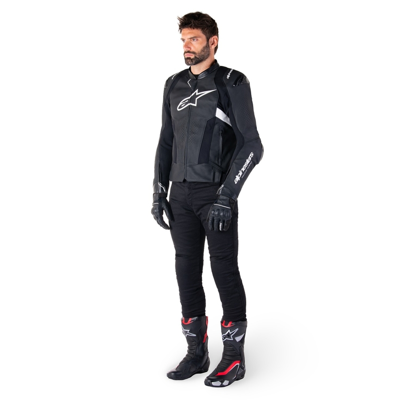 Alpinestars Missile 3 Airflow Black and White ādas motocikla jaka