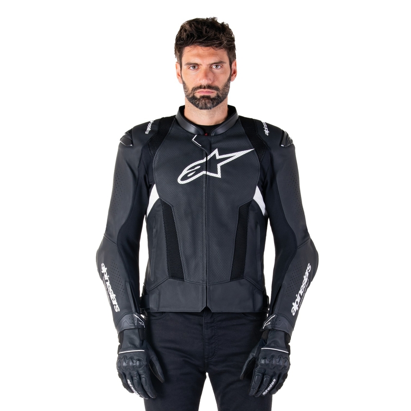Alpinestars Missile 3 Airflow Black and White ādas motocikla jaka