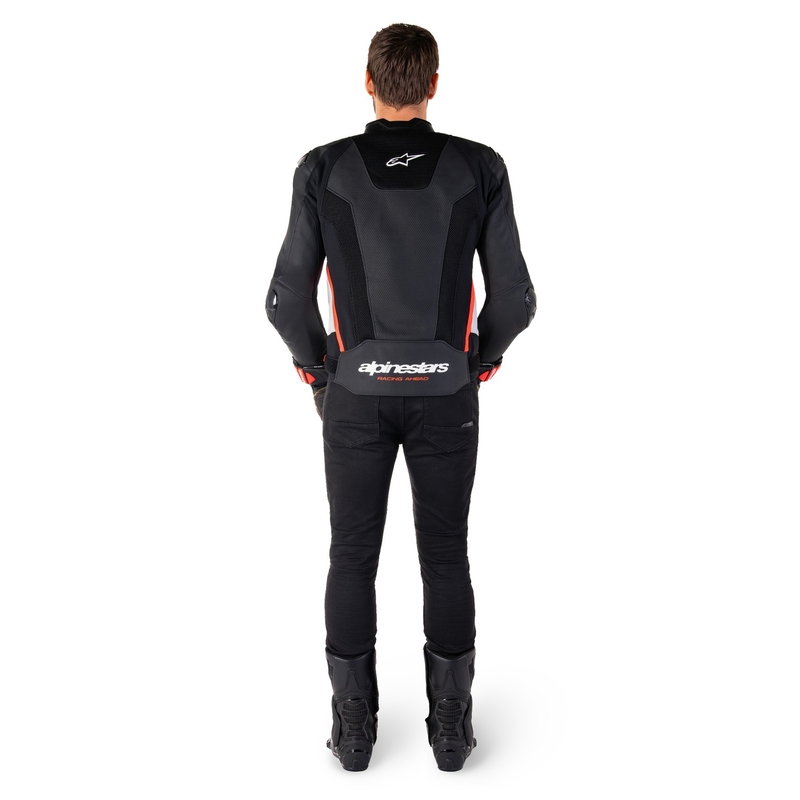 Alpinestars Missile 3 Airflow Black-White-Fluo Red ādas motocikla jaka