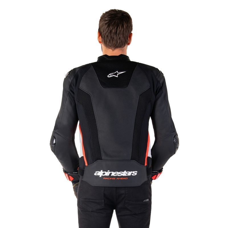 Alpinestars Missile 3 Airflow Black-White-Fluo Red ādas motocikla jaka