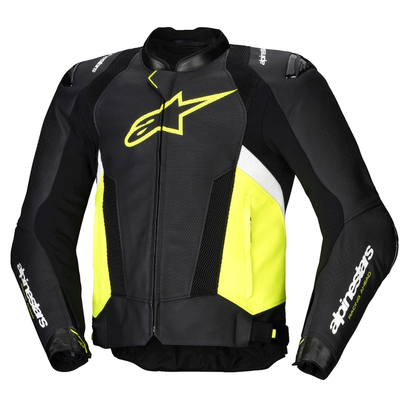 Alpinestars Missile 3 Airflow Black-Fluo Yellow-White ādas motocikla jaka