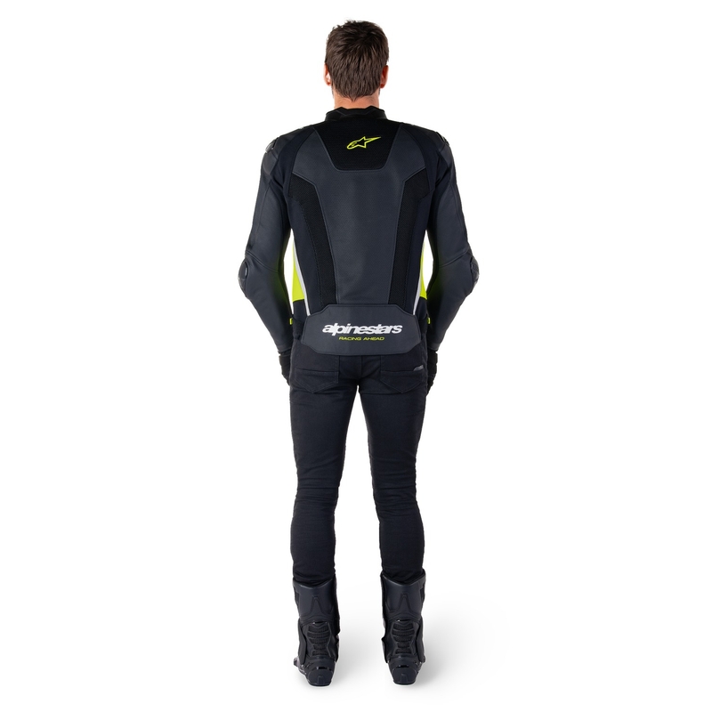 Alpinestars Missile 3 Airflow Black-Fluo Yellow-White ādas motocikla jaka